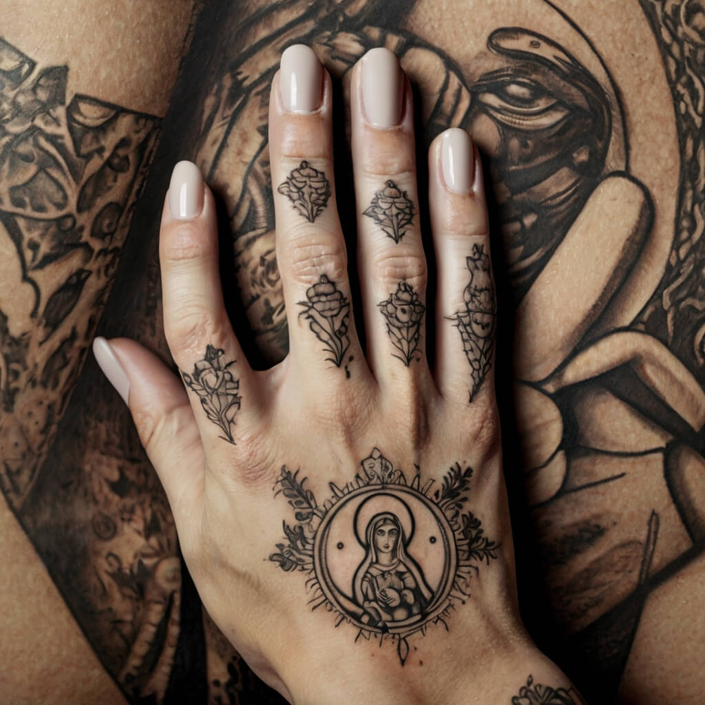 virgin hand mary tattoos (9)