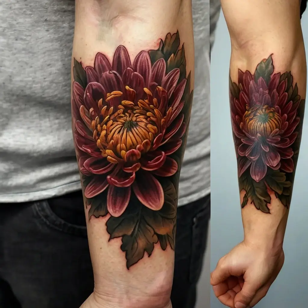 Chrysanthemum Tattoos (27)