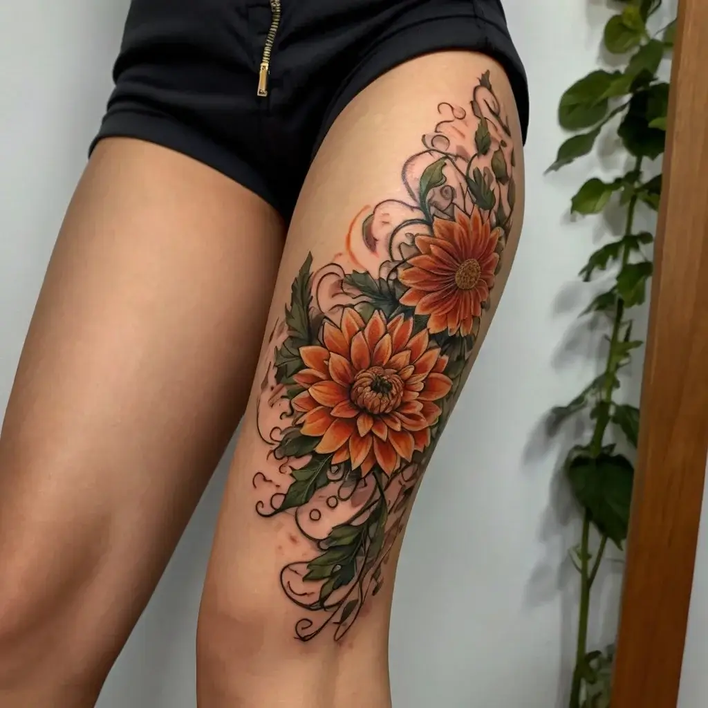 Chrysanthemum Tattoos (5)