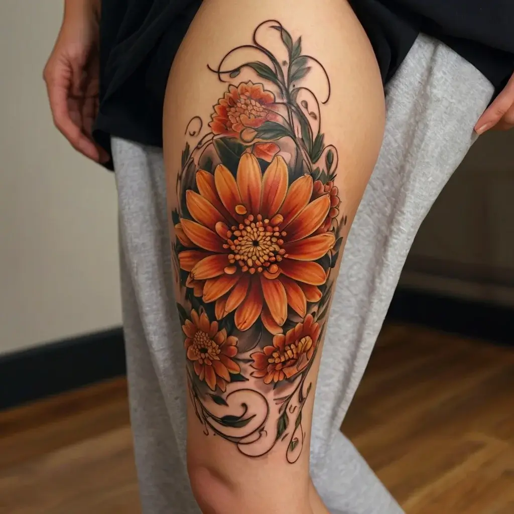 Chrysanthemum Tattoos (7)