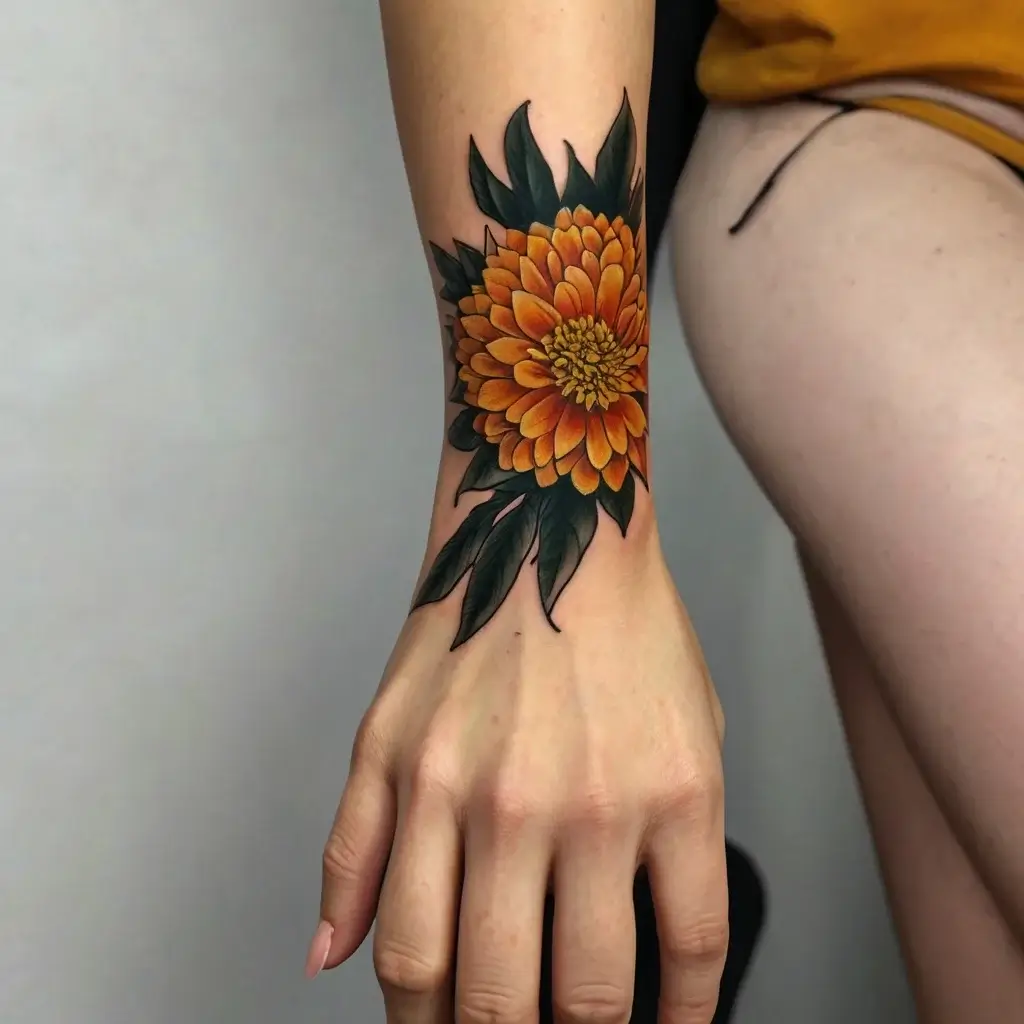 Chrysanthemum Tattoos (73)