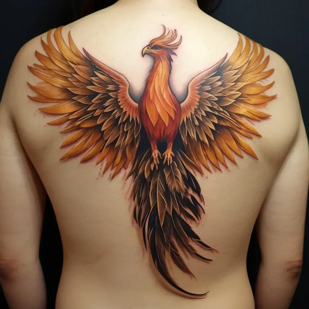 Phoenix bird tattoo (3)