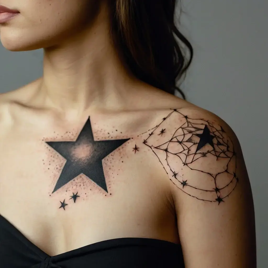 Shoulder star tattoos (48)