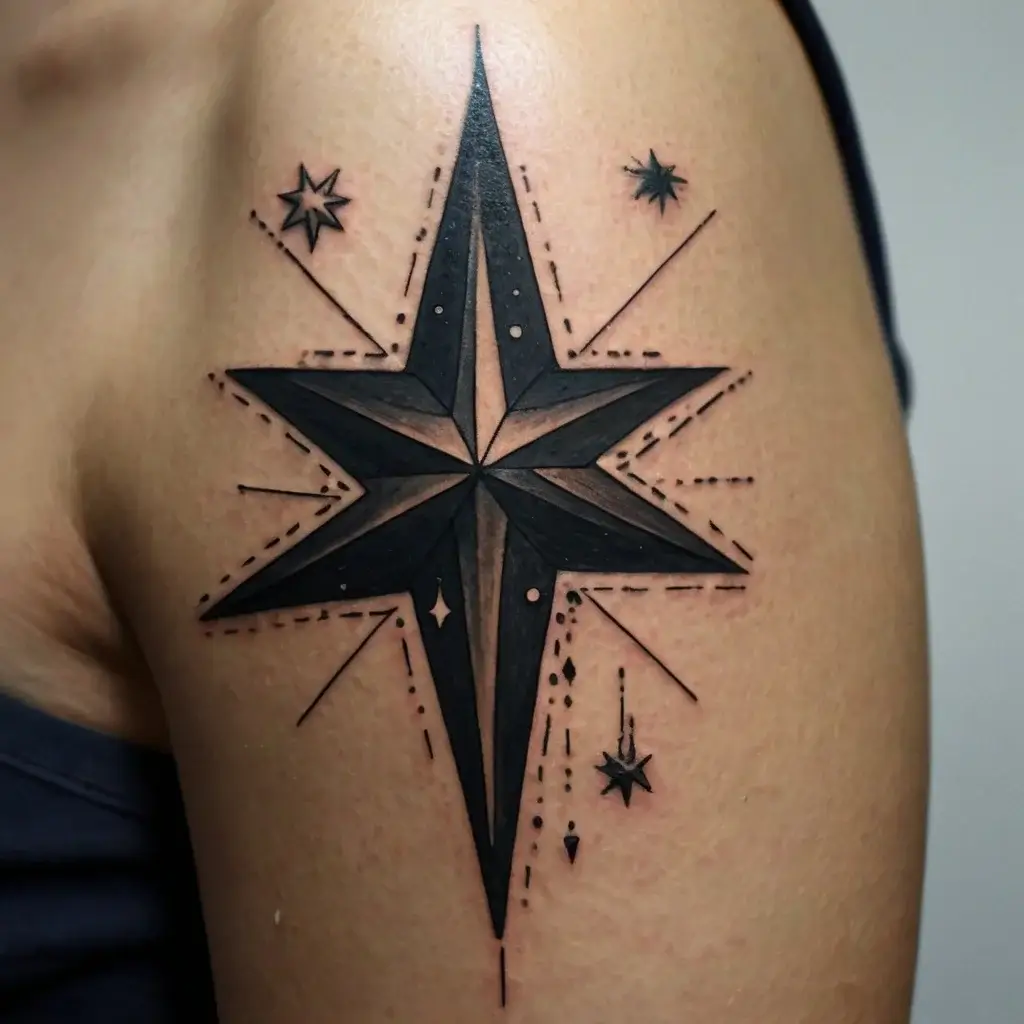 Shoulder star tattoos (50)