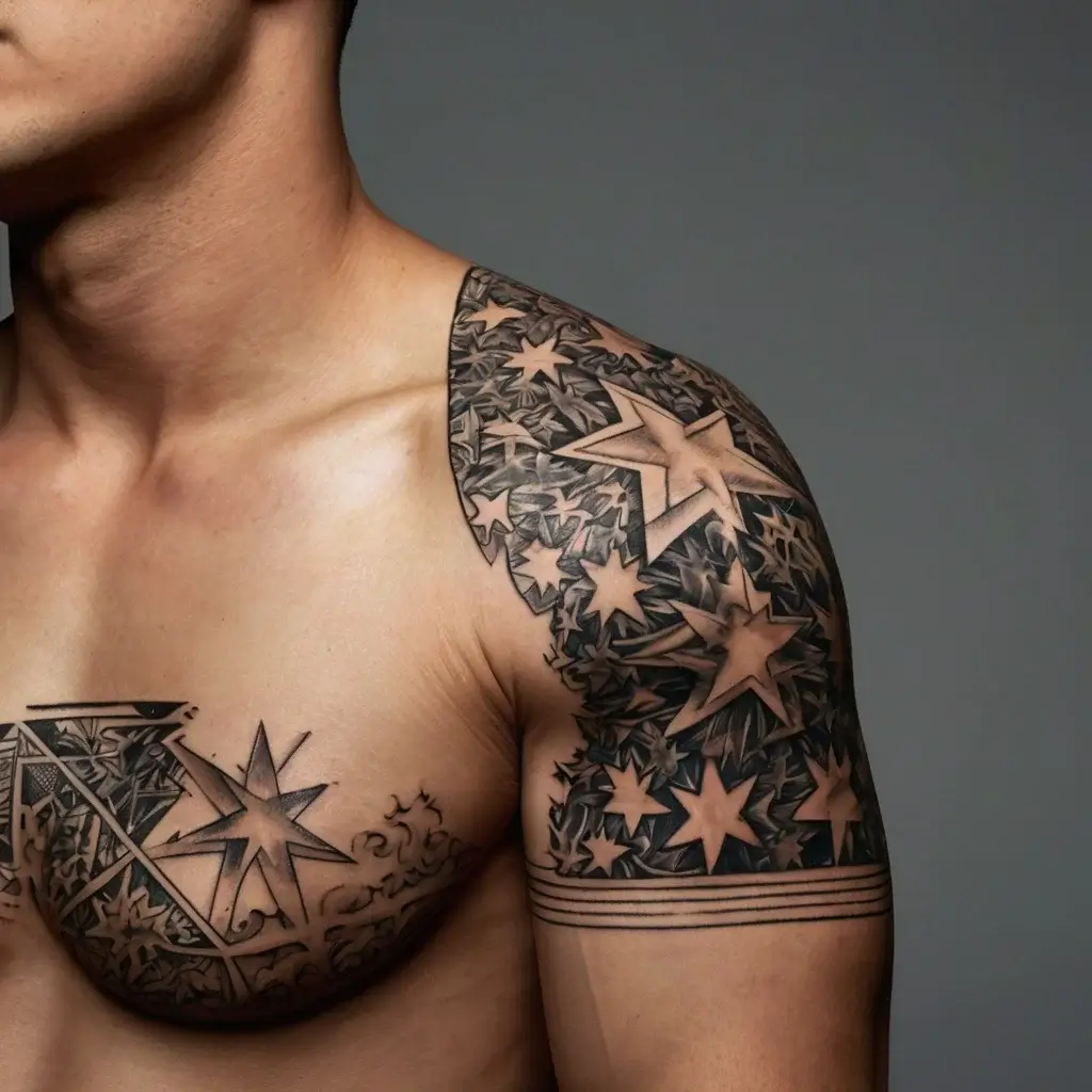 Shoulder star tattoos (55)