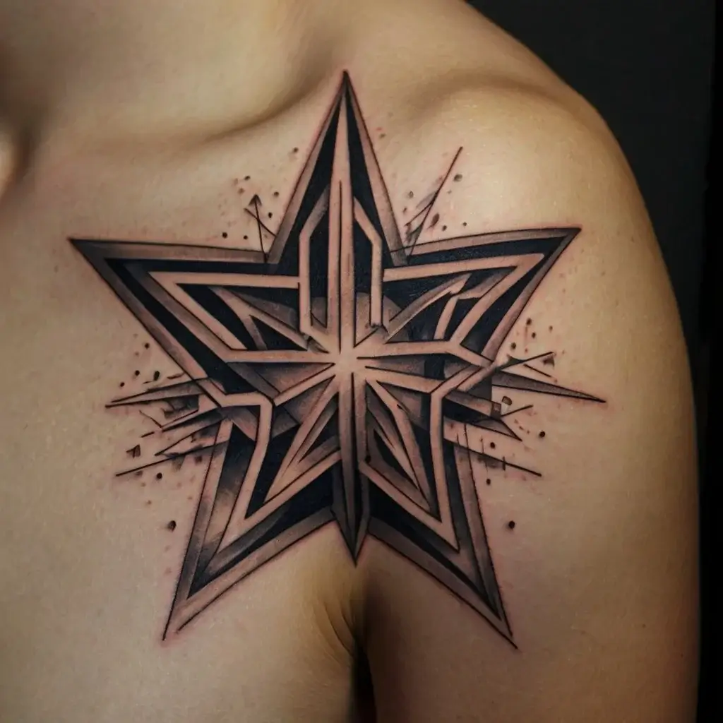 Shoulder star tattoos (66)