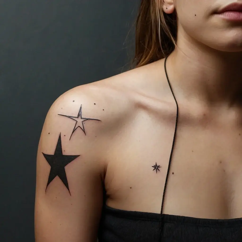 Shoulder star tattoos (68)