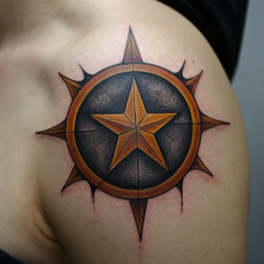 Shoulder star tattoos (70)