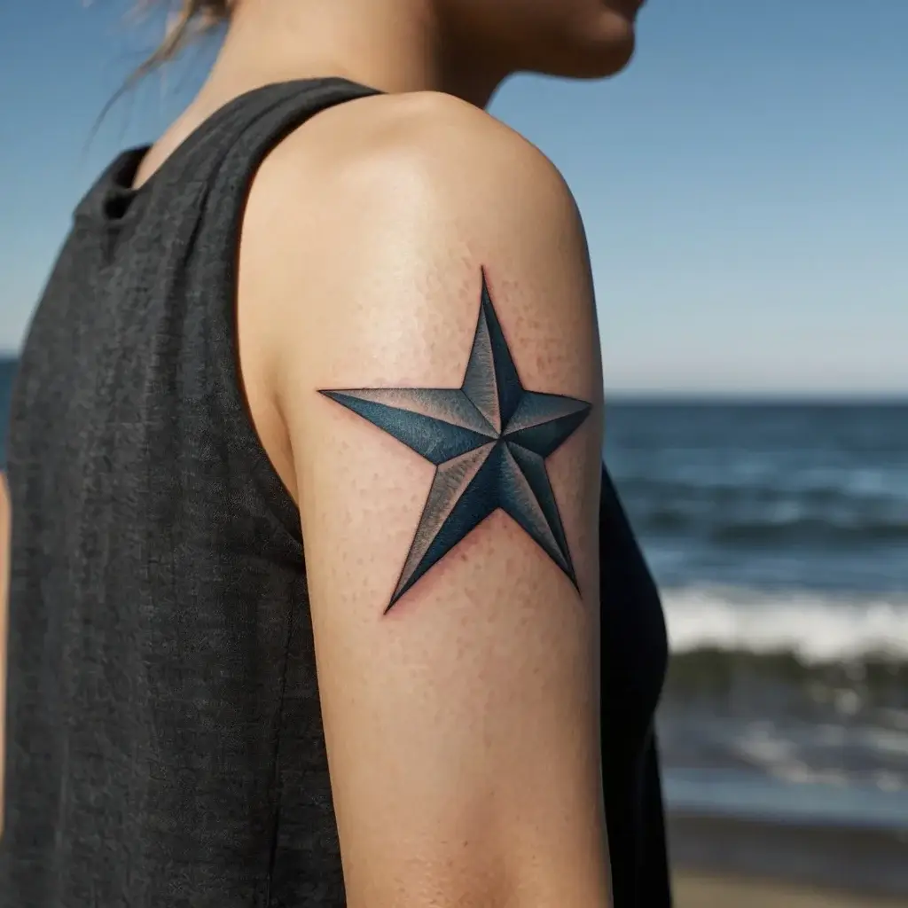 Shoulder star tattoos (73)