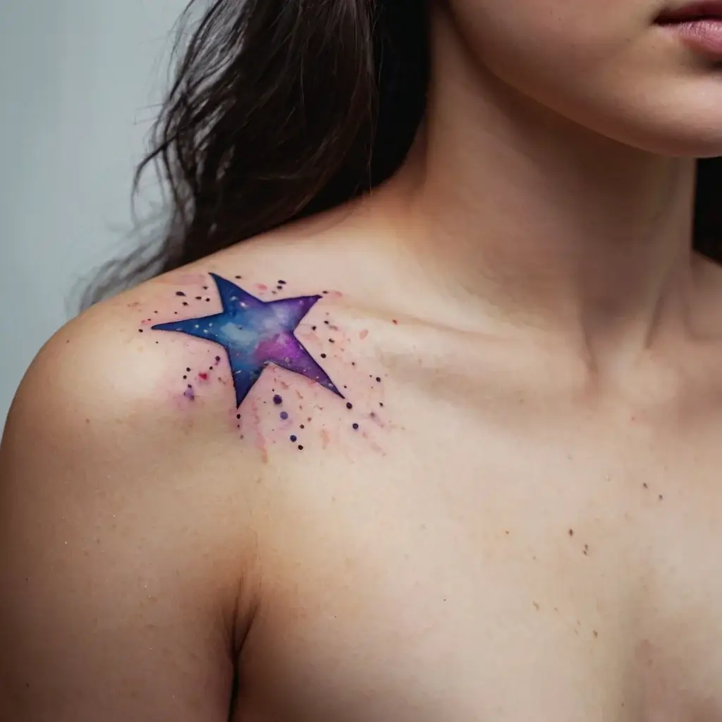 Shoulder star tattoos (78)