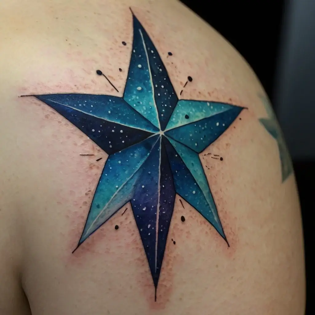 Shoulder star tattoos (85)