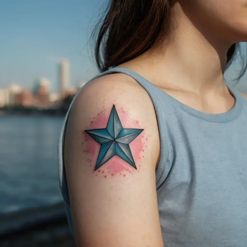 Shoulder star tattoos (86)