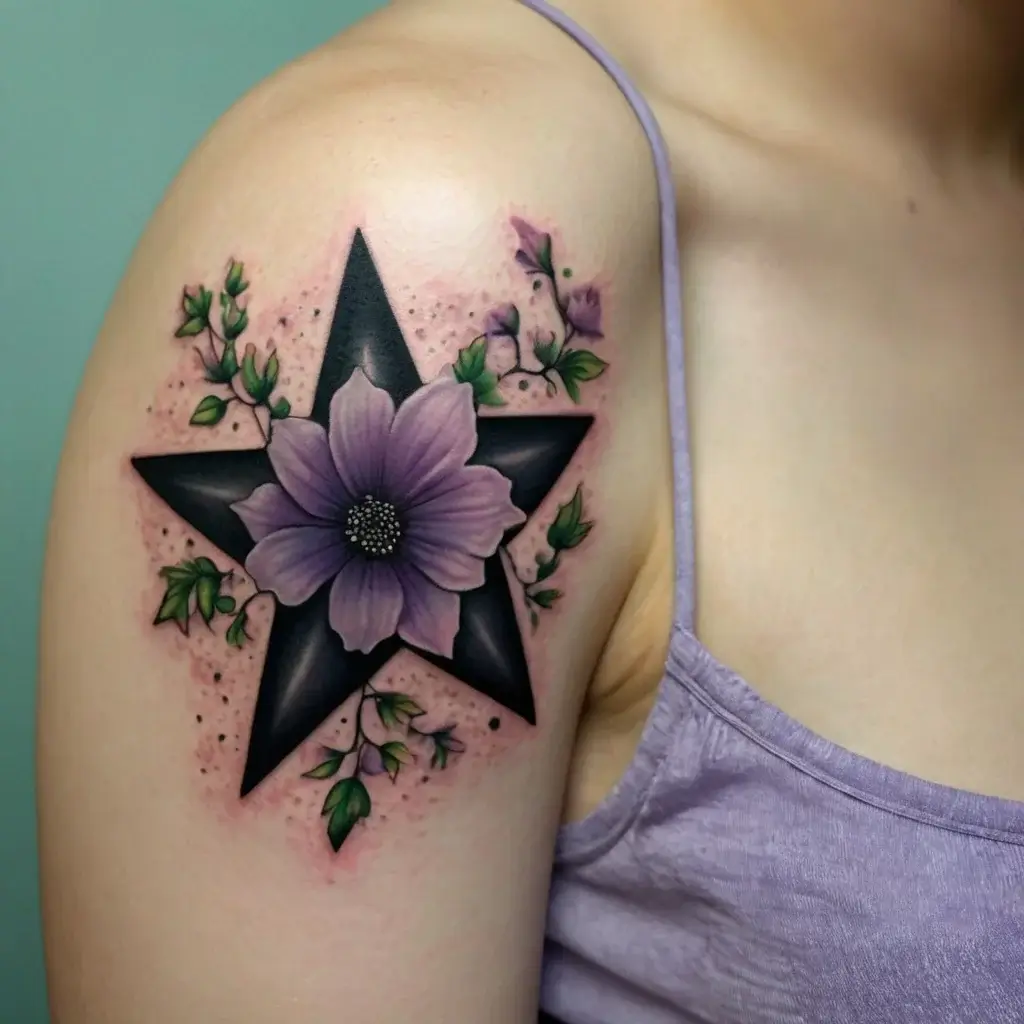 Shoulder star tattoos (90)