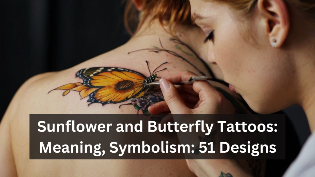 Sunflower and Butterfly Tattoo