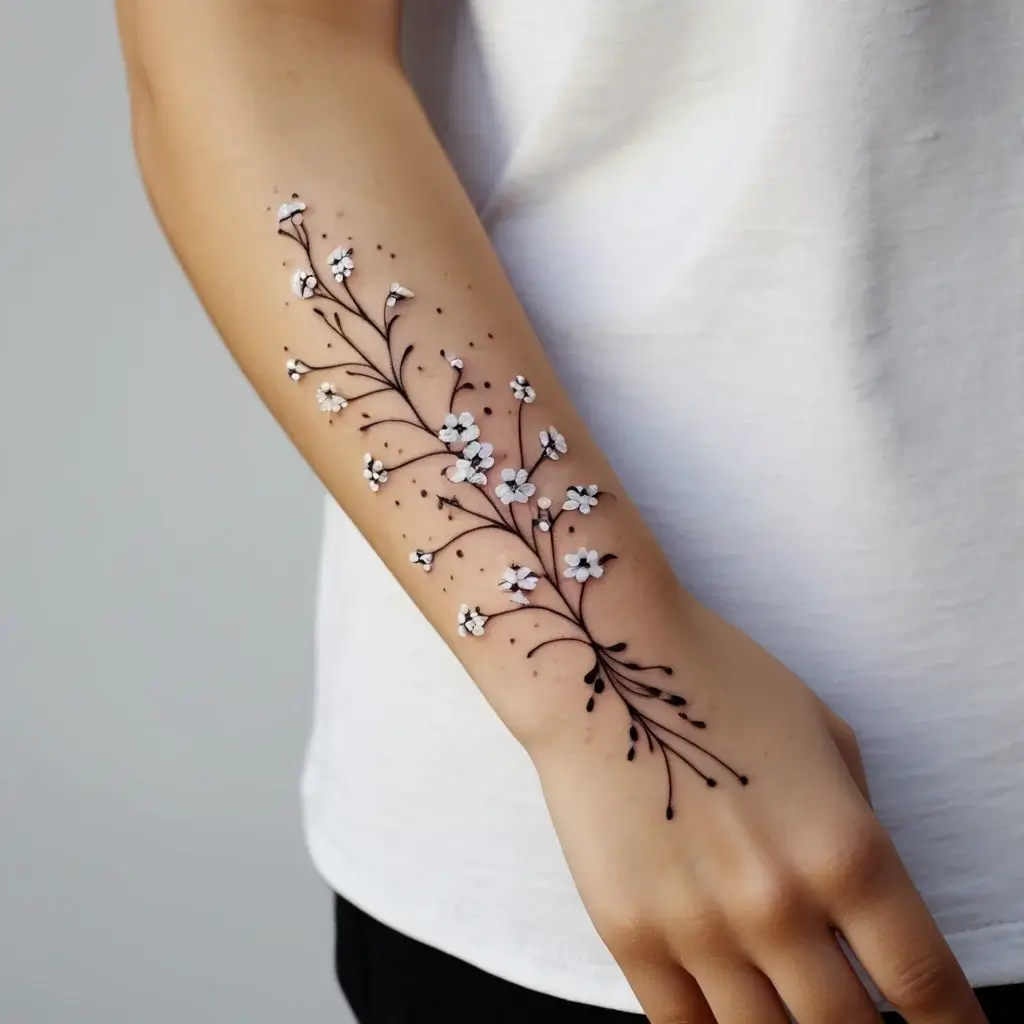 baby's breath tattoo (54)