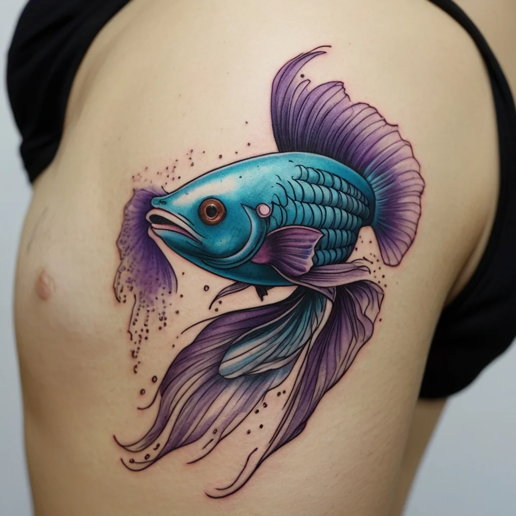 betta fish tattoo (100)