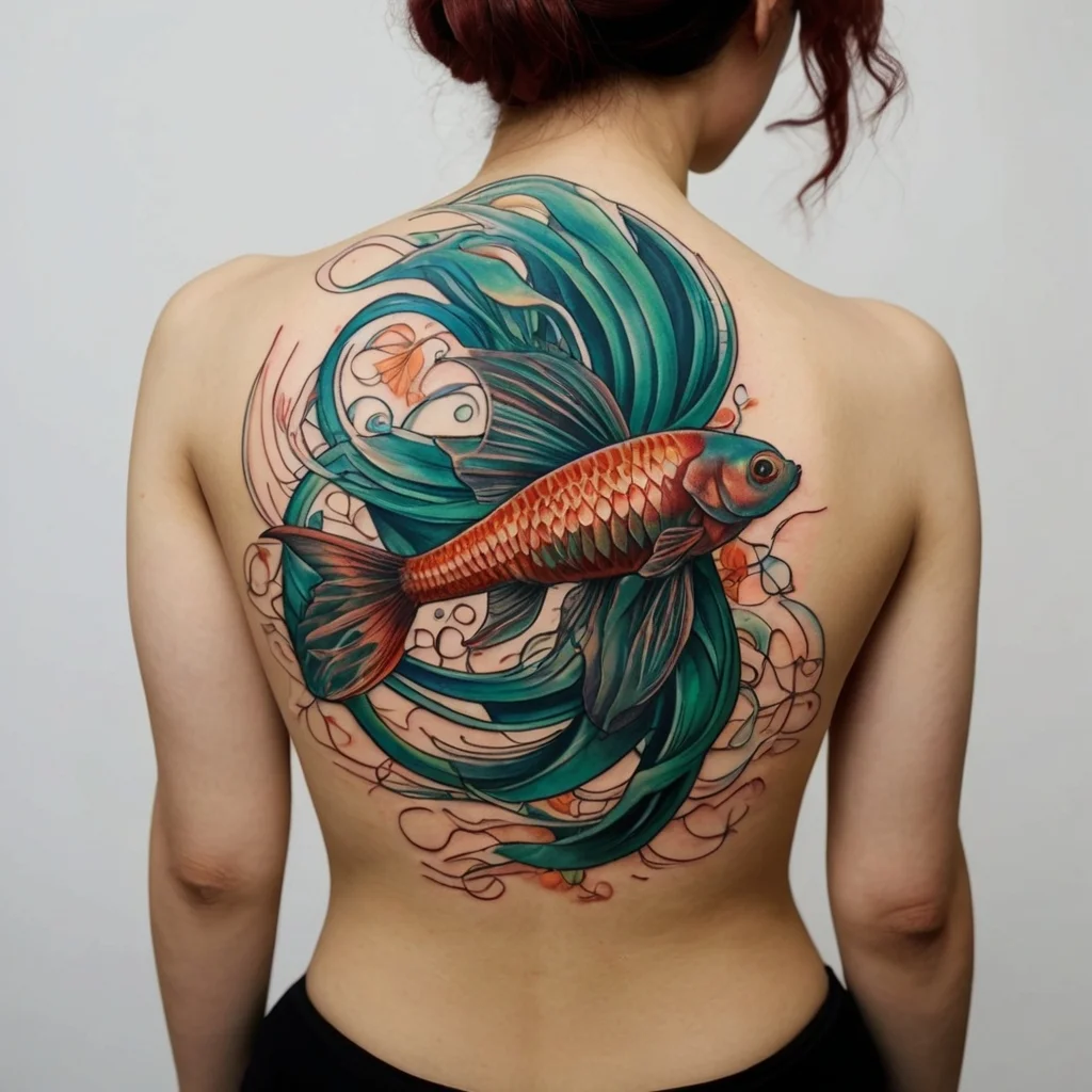 betta fish tattoo (103)