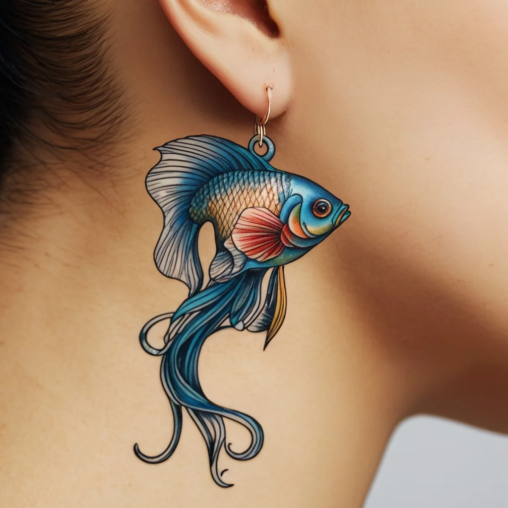 betta fish tattoo (107)