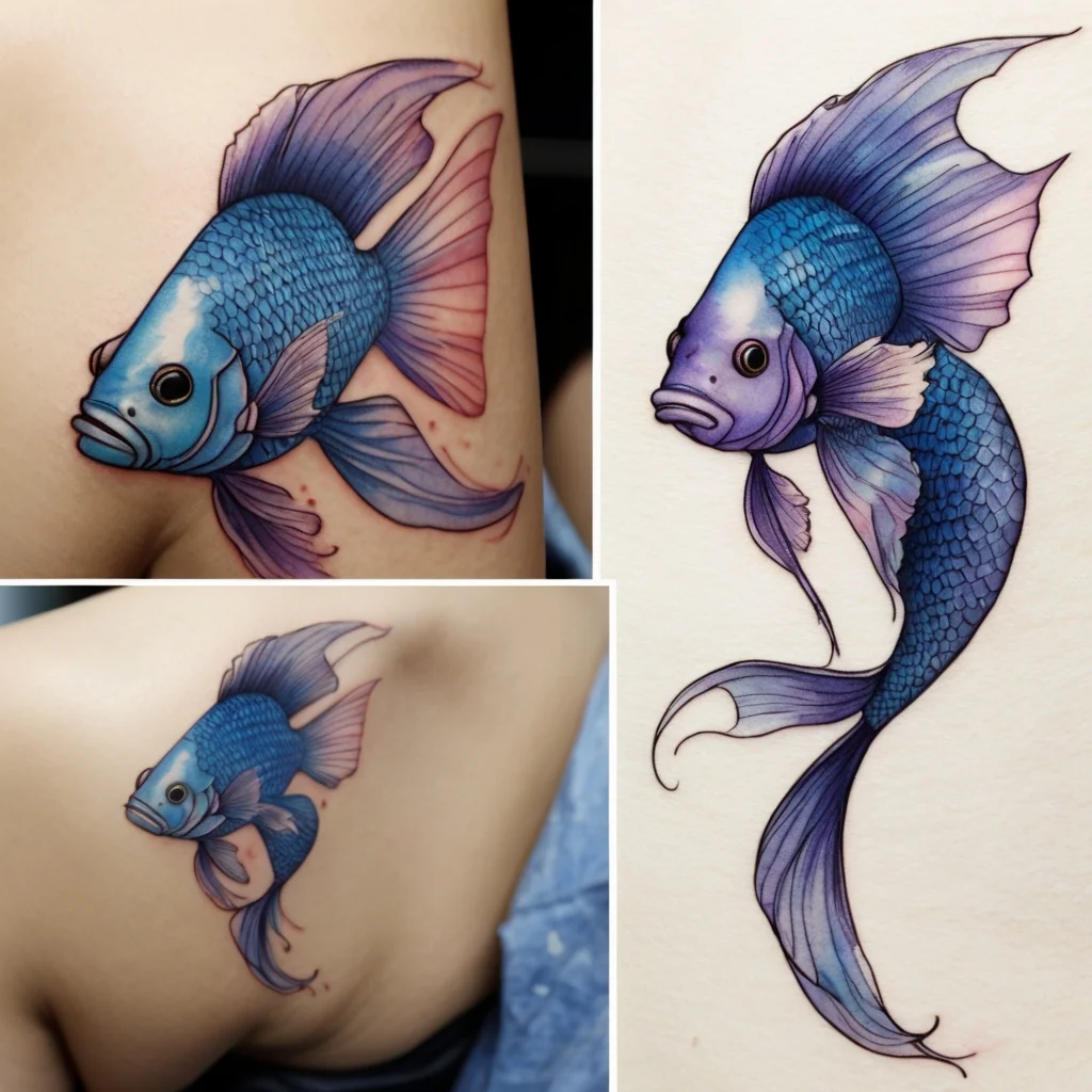 betta fish tattoo (110)