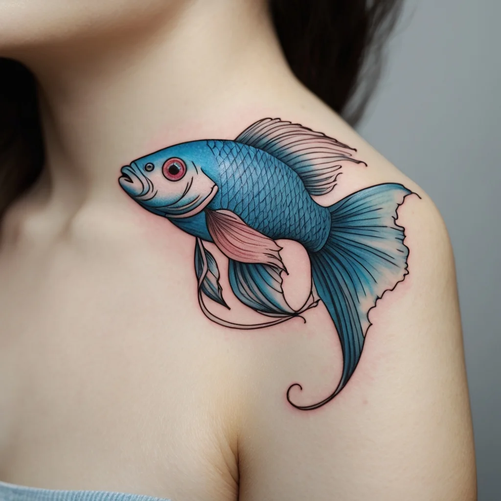 betta fish tattoo (112)