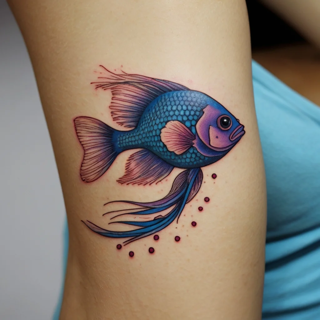 betta fish tattoo (115)