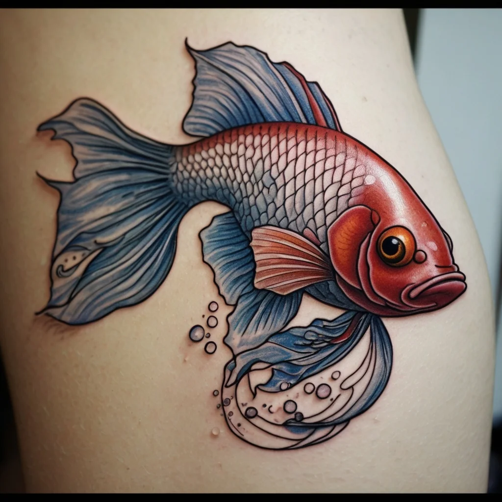 betta fish tattoo (117)