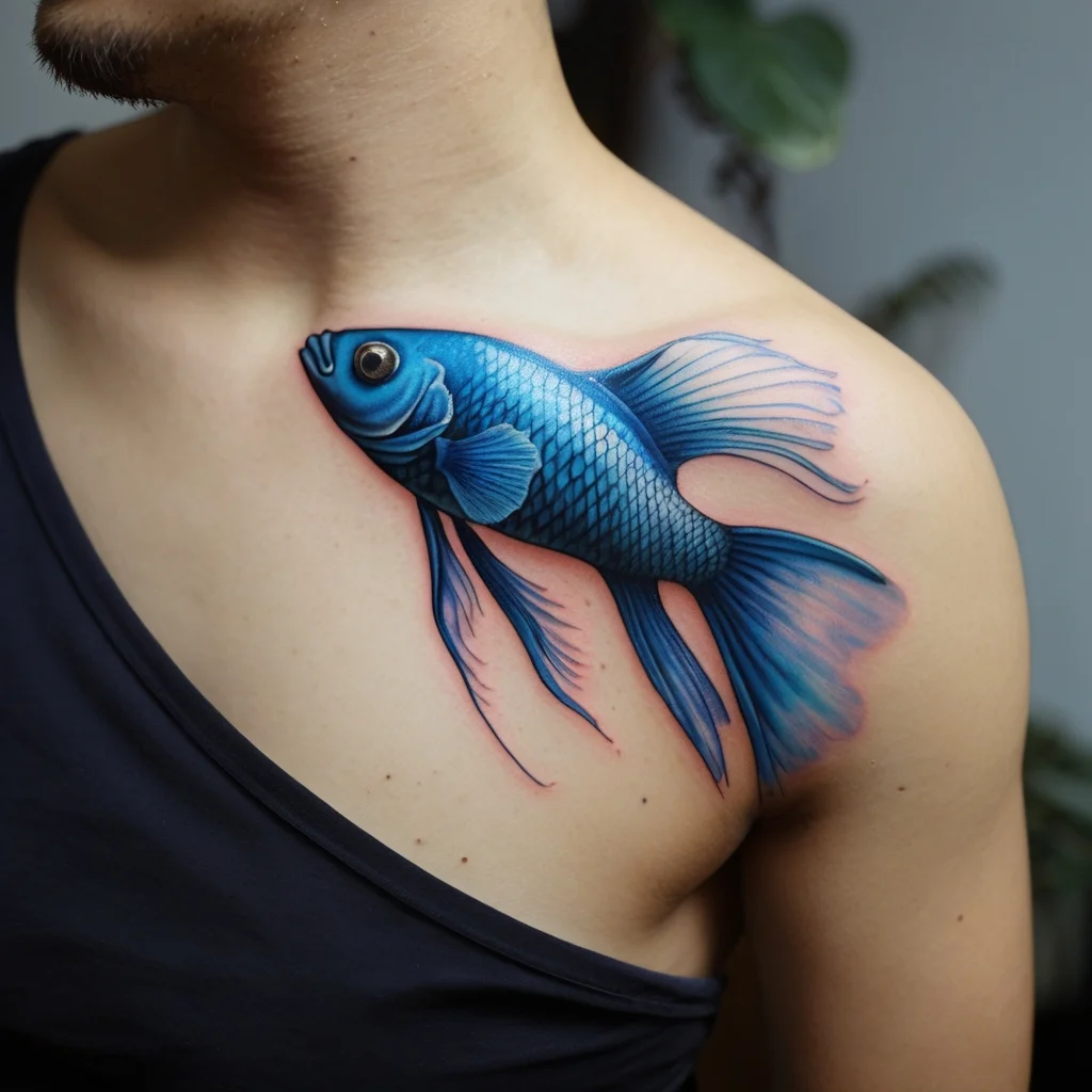 betta fish tattoo (118)