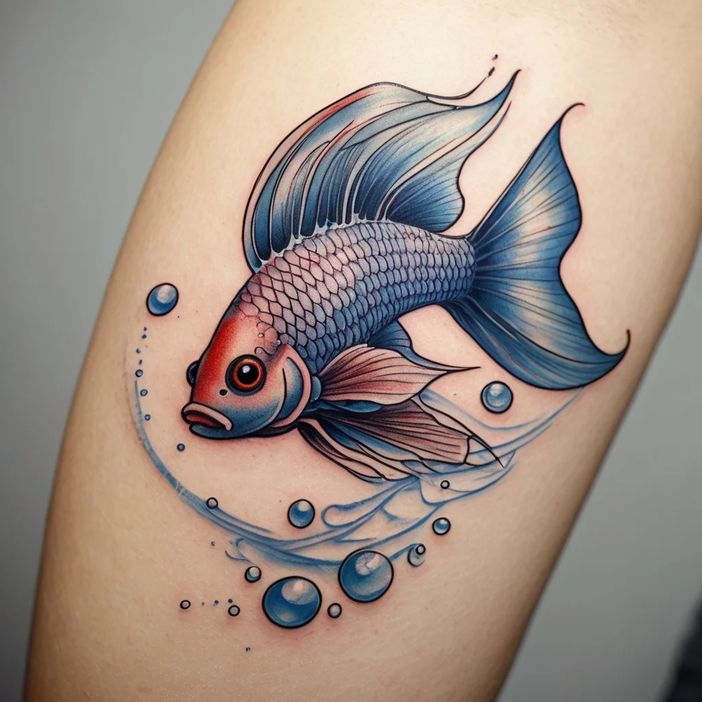 betta fish tattoo (118)