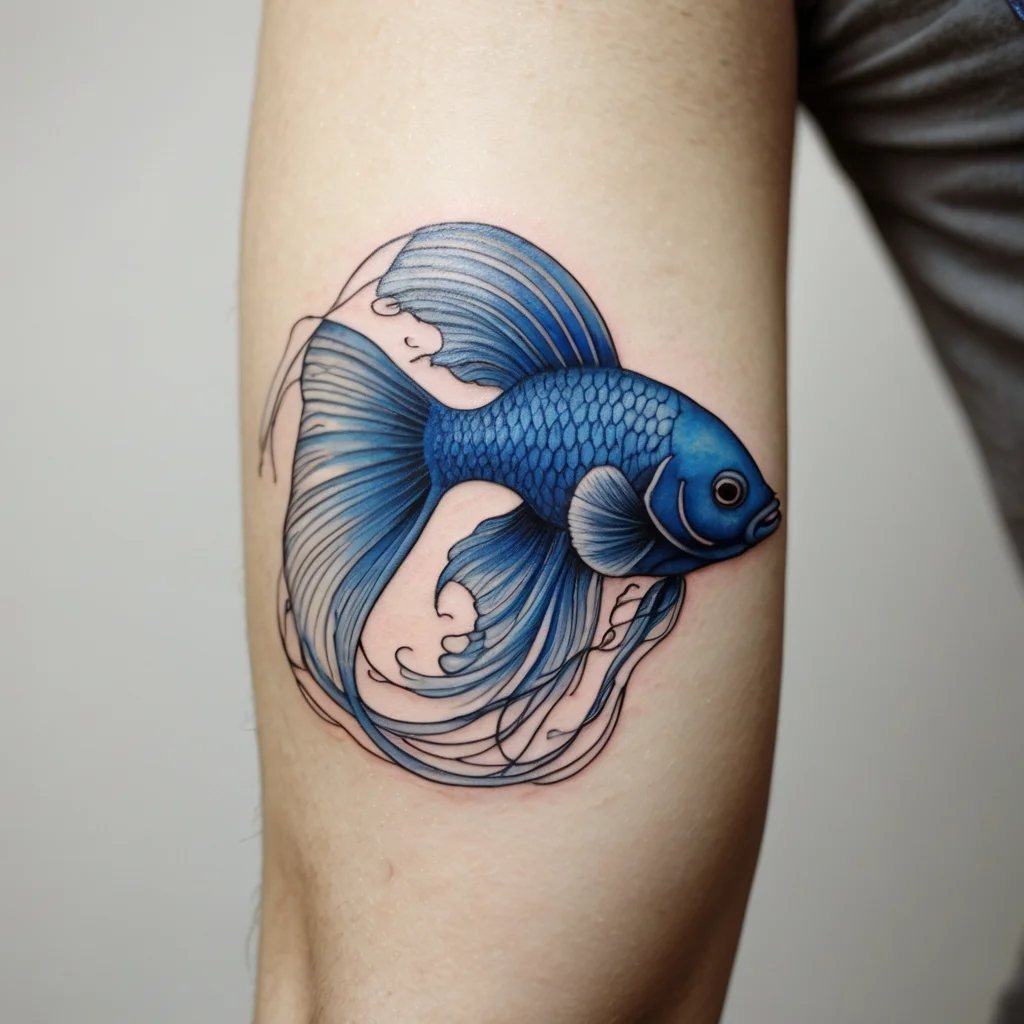 betta fish tattoo (120)