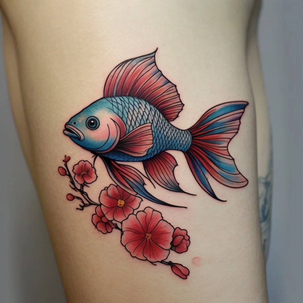 betta fish tattoo (121)