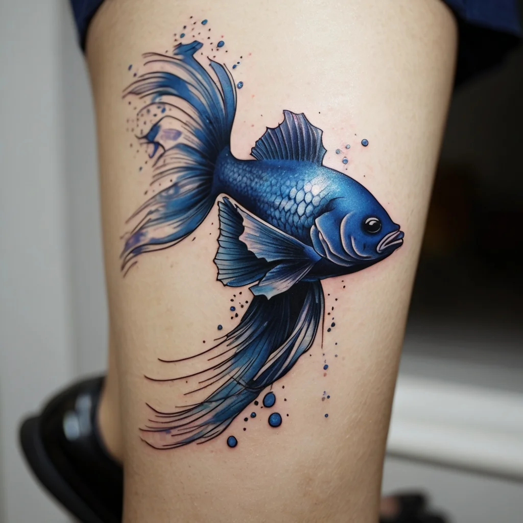 betta fish tattoo (130)