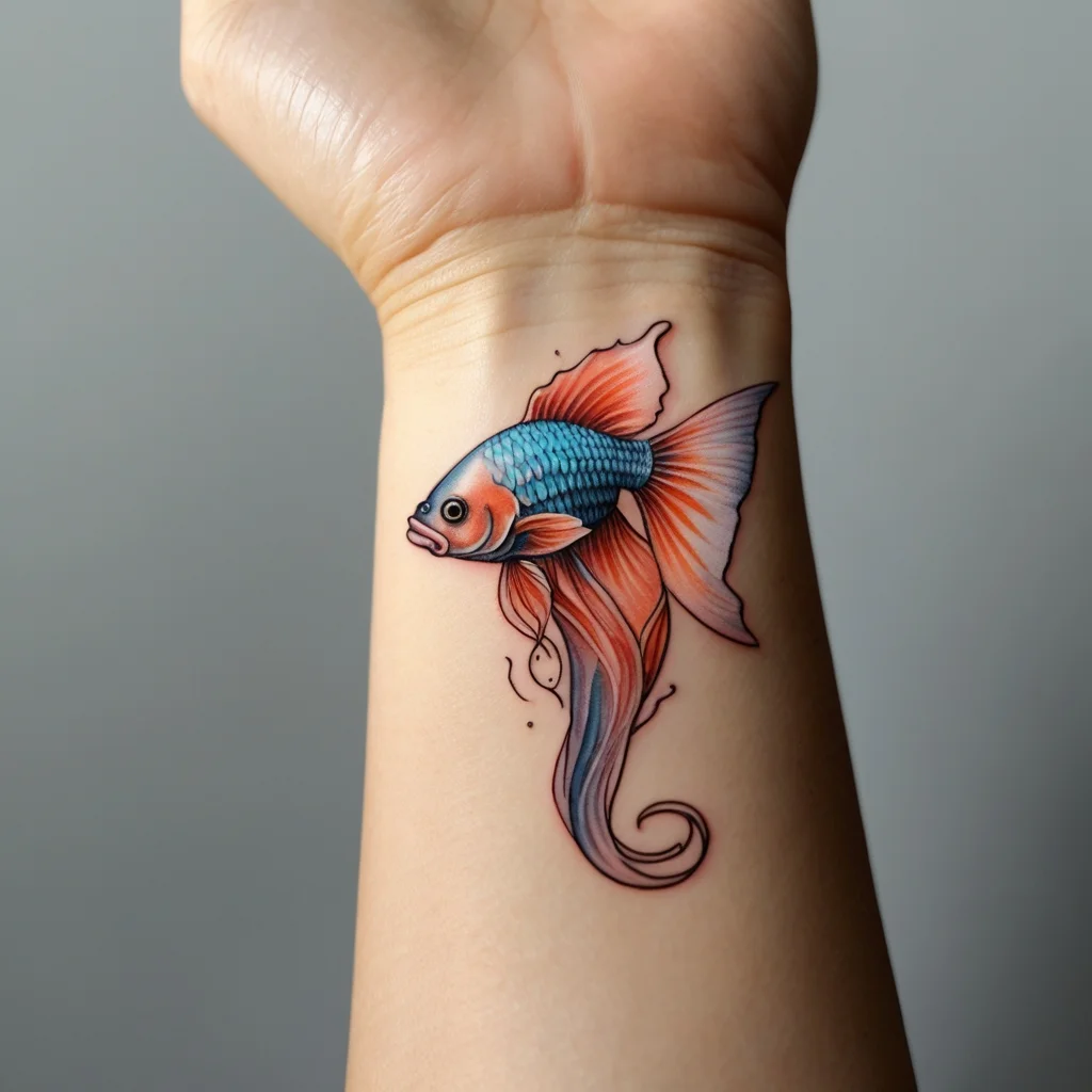 betta fish tattoo (130)