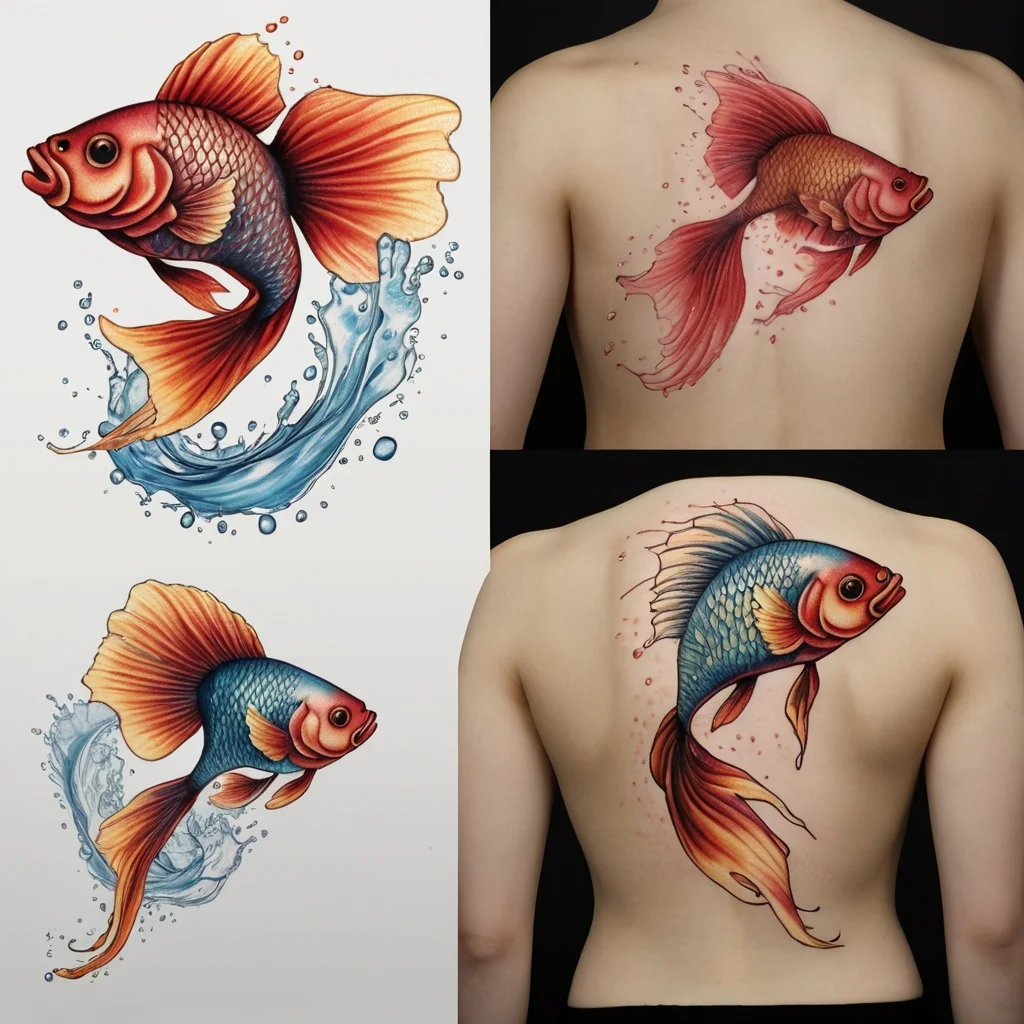 betta fish tattoo (132)