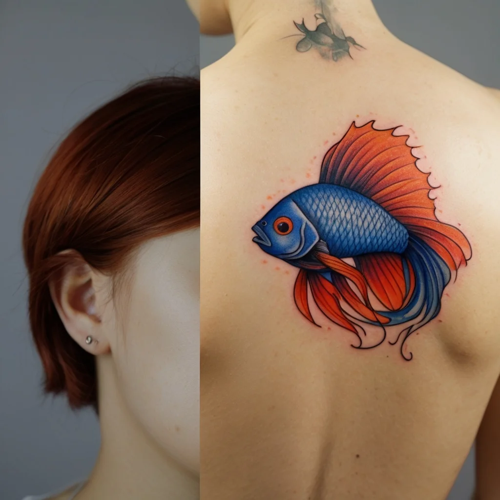 betta fish tattoo (146)