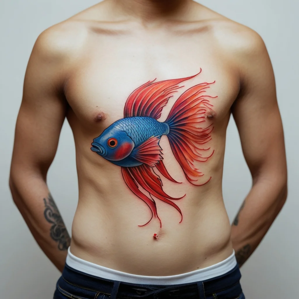 betta fish tattoo (147)