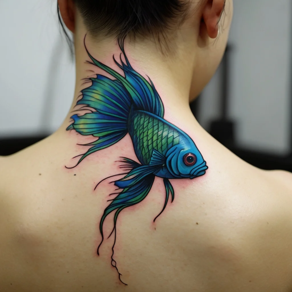 betta fish tattoo (75)