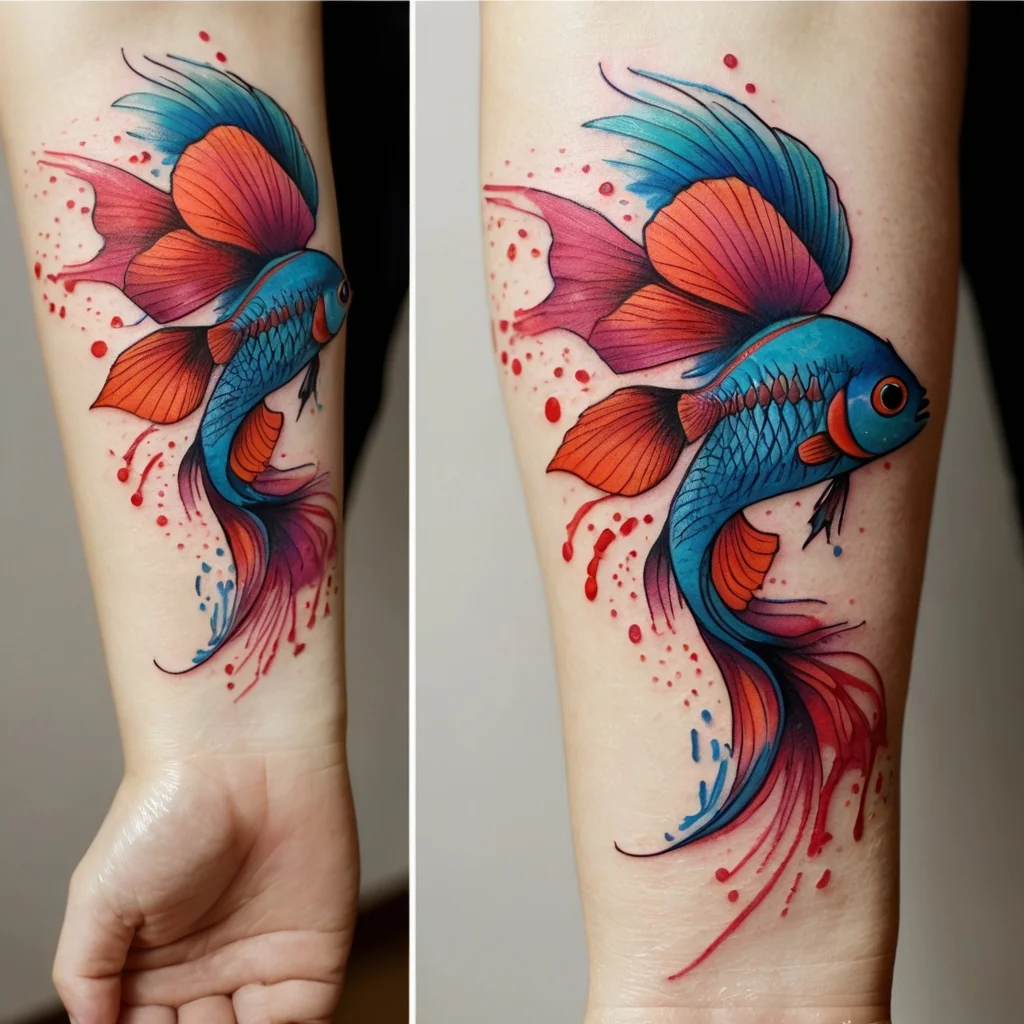 betta fish tattoo (83)