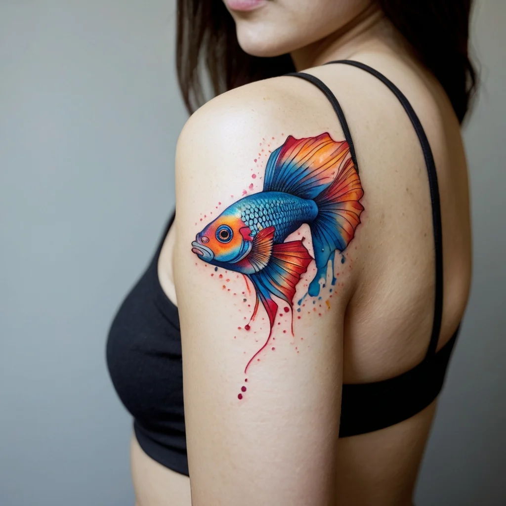 betta fish tattoo (84)