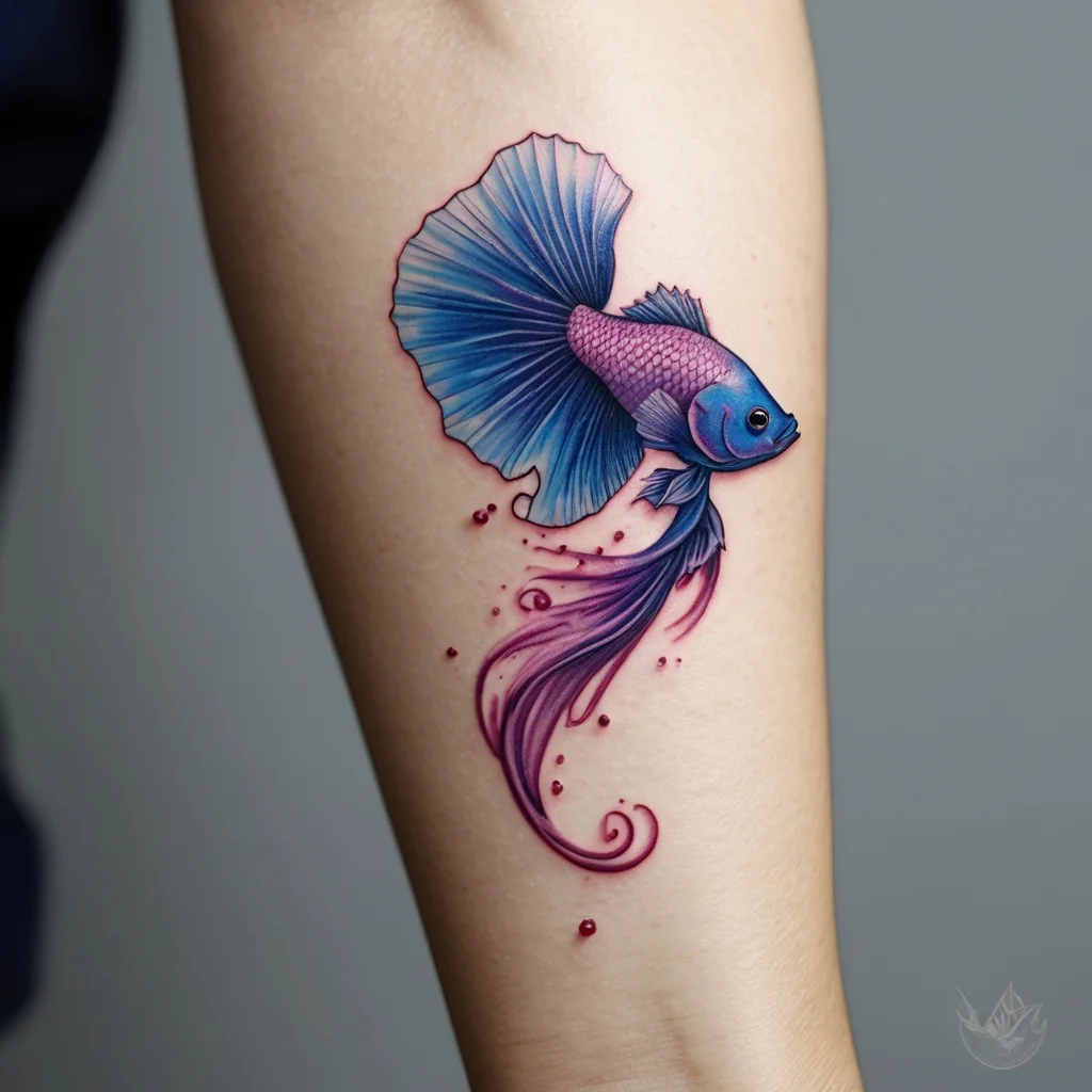 betta fish tattoo (88)