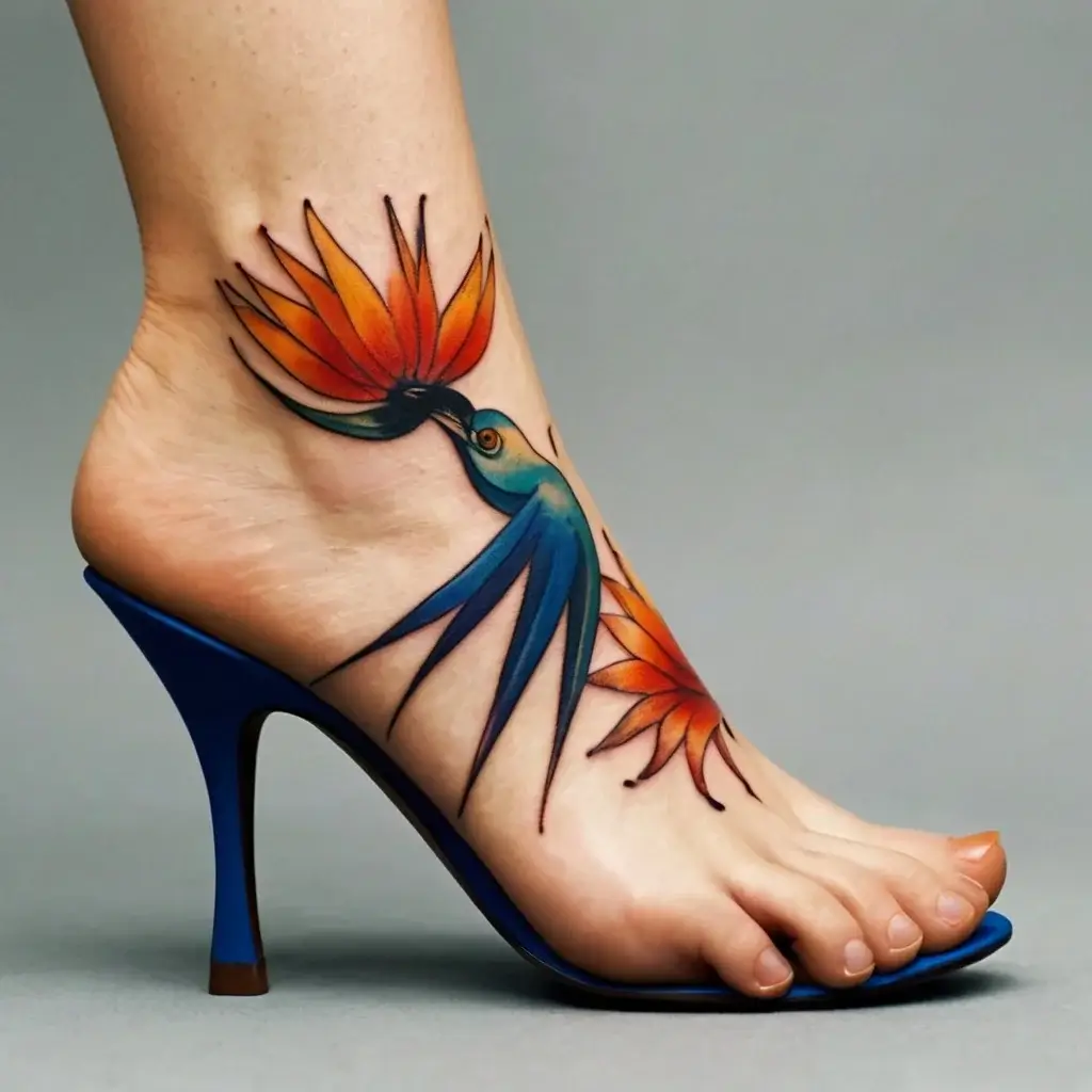 bird of paradise tattoo (6)