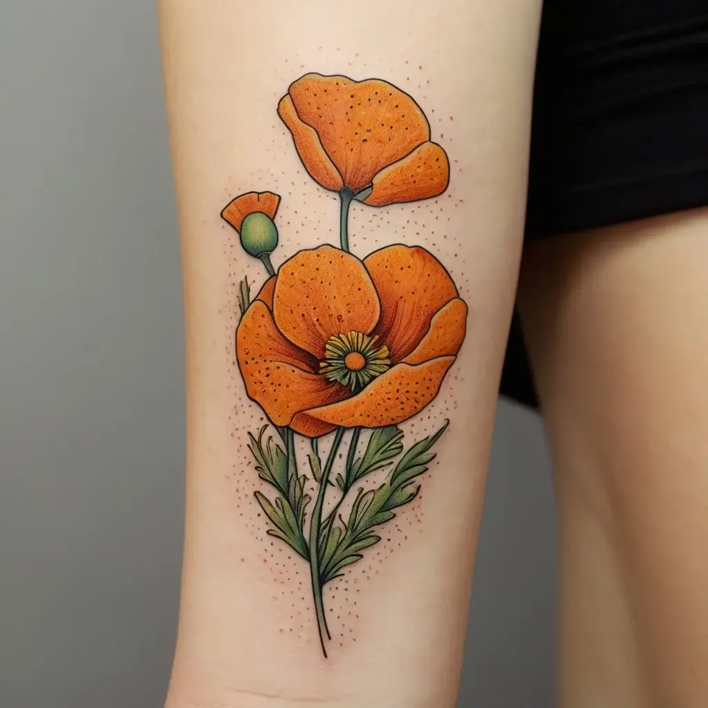 california poppy tattoo (10)