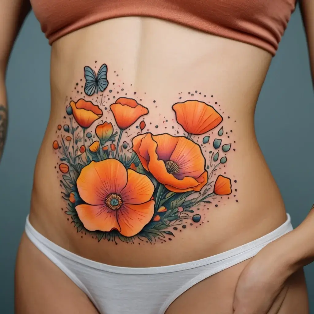 california poppy tattoo (14)