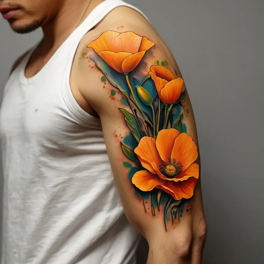 california poppy tattoo (19)