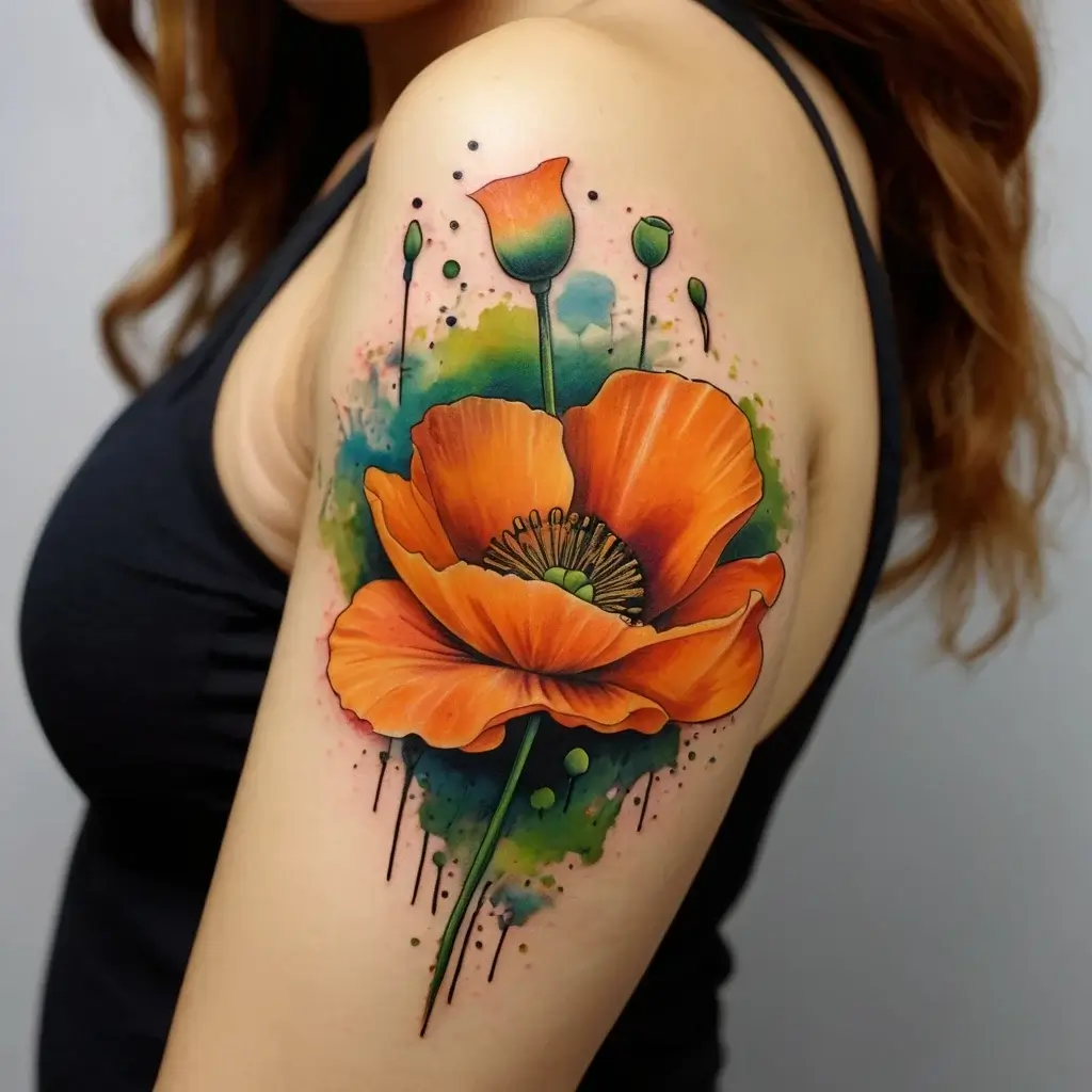 california poppy tattoo (23)