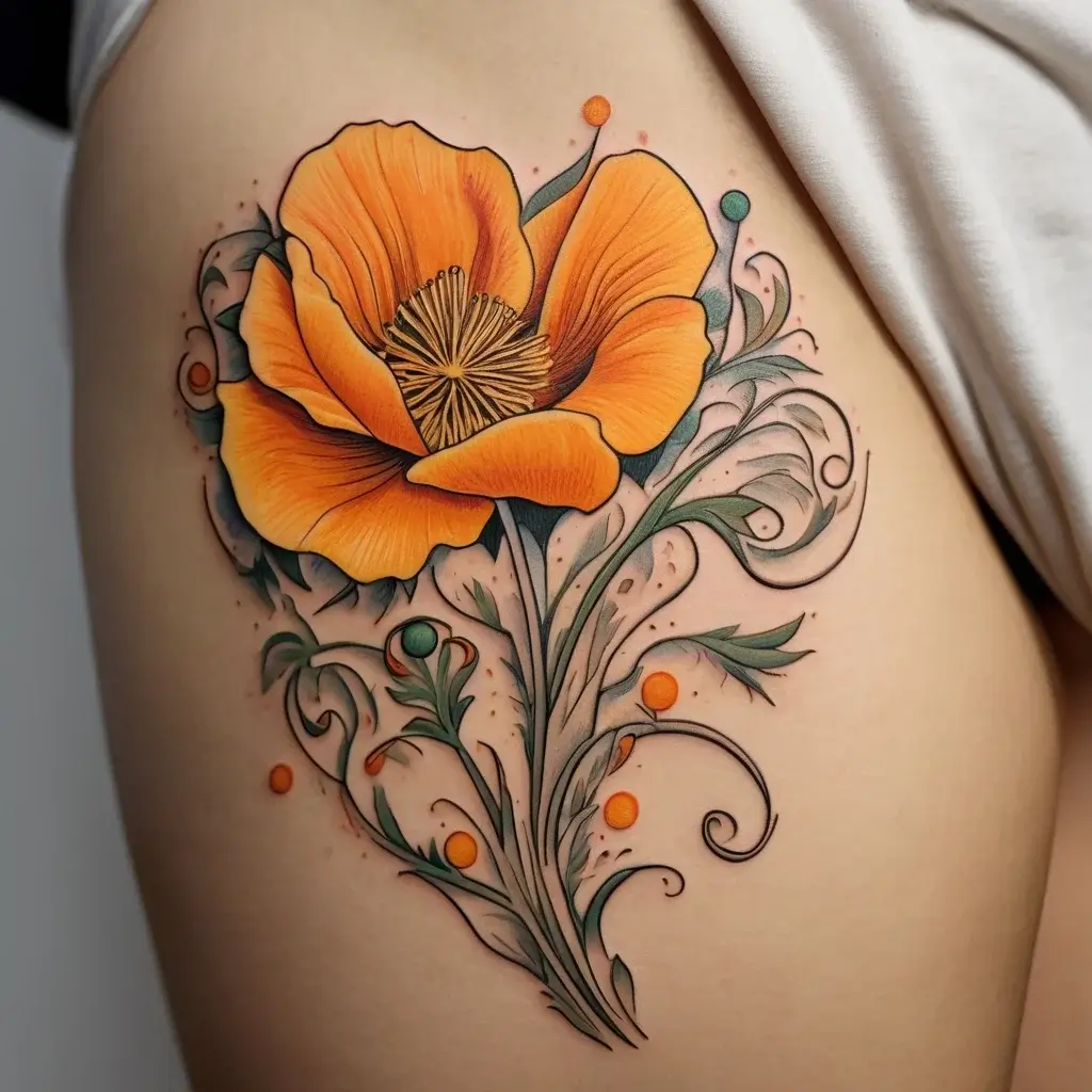 california poppy tattoo (26)