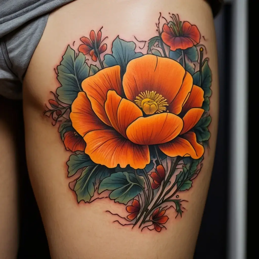 california poppy tattoo (40)