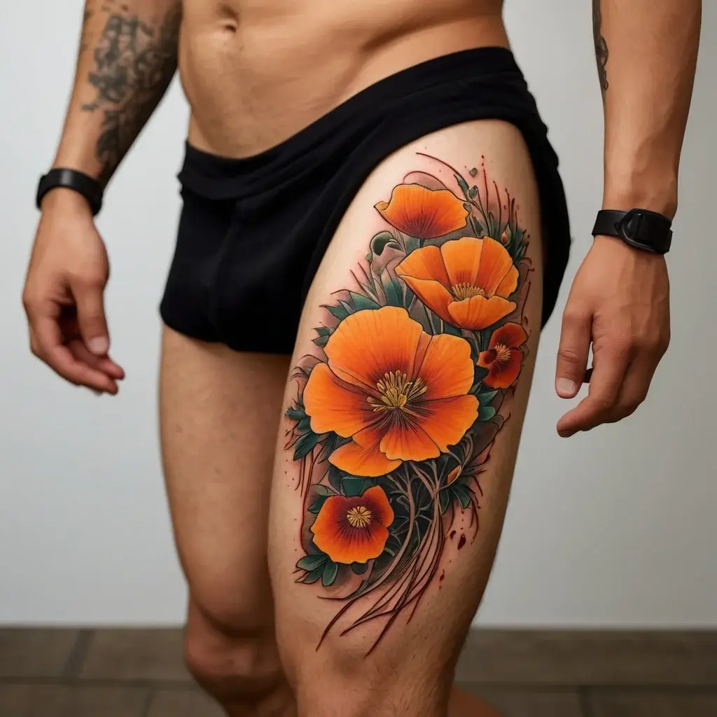 california poppy tattoo (41)