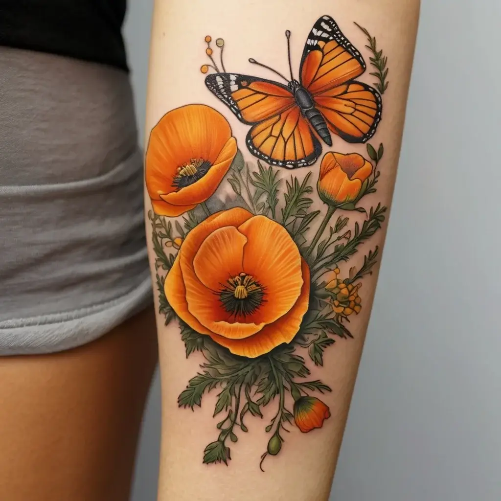 california poppy tattoo (44)