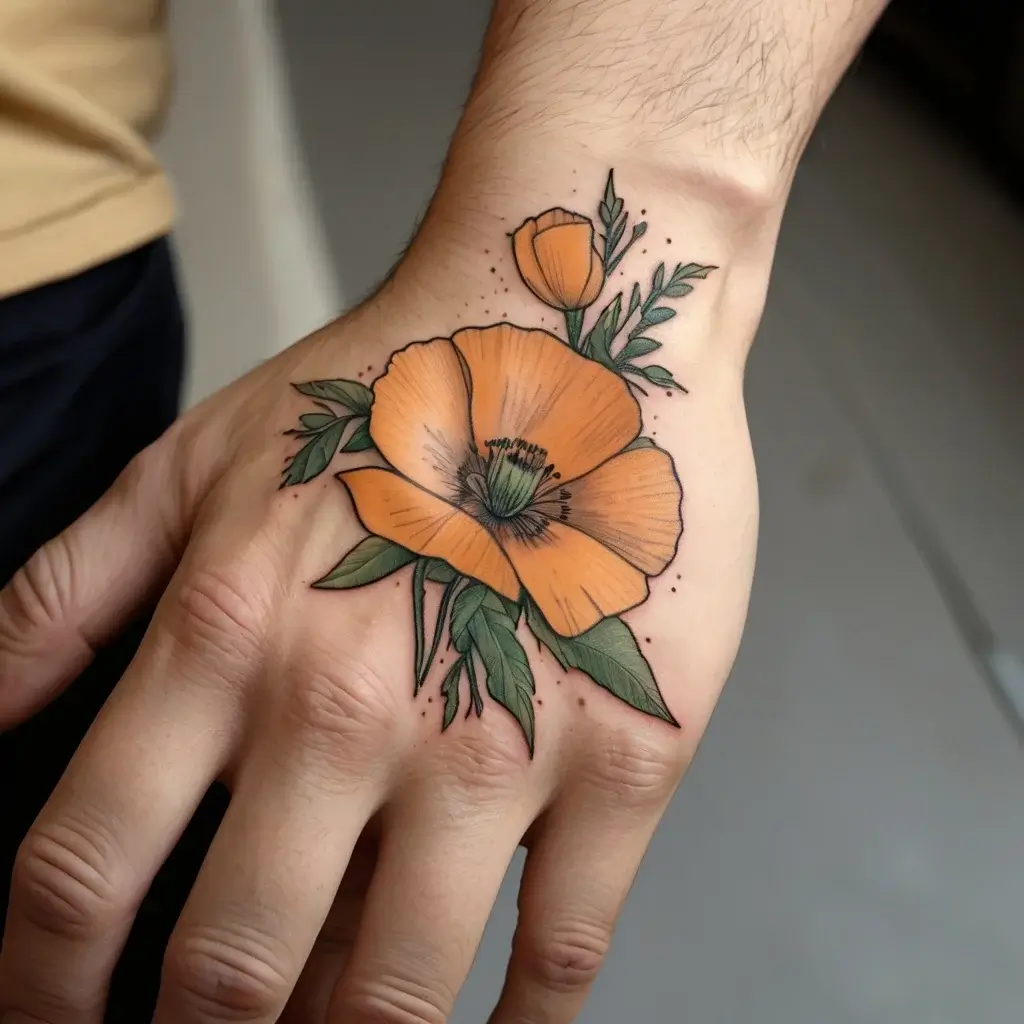 california poppy tattoo (47)