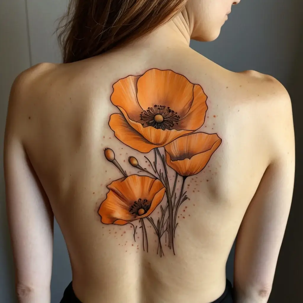 california poppy tattoo (5)